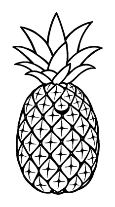 Pineapple Colouring Page (Toddler, Bold & Easy)