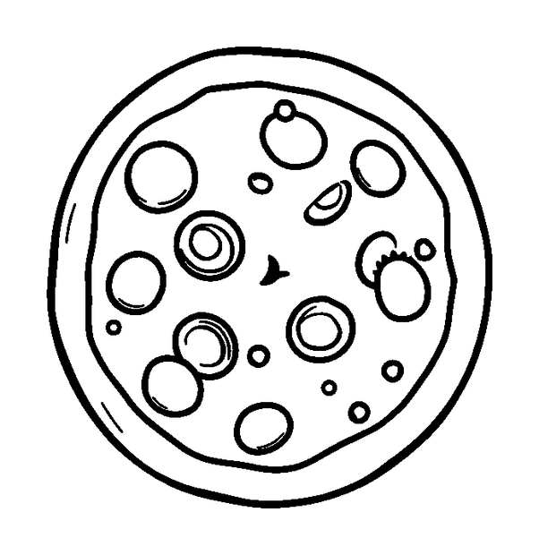 Pizza Slice Toppings colouring page — free printable for kids