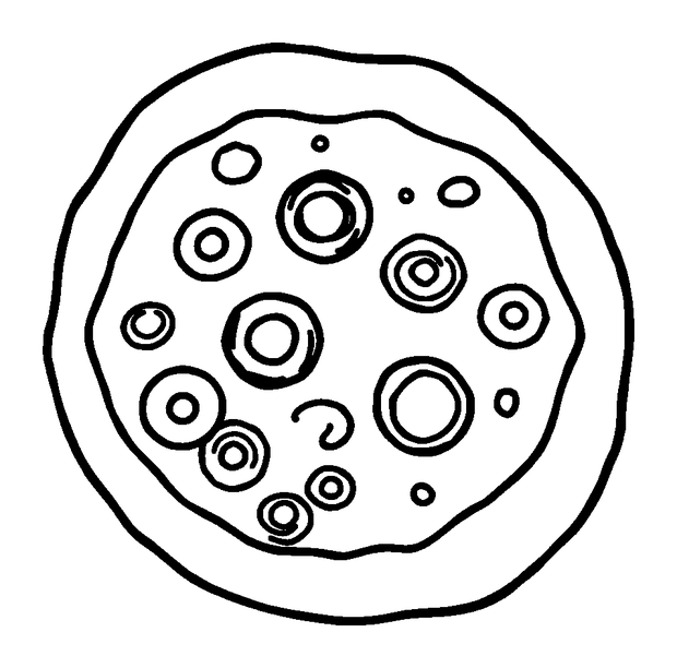 Pizza Slice Toppings colouring page — free printable for kids