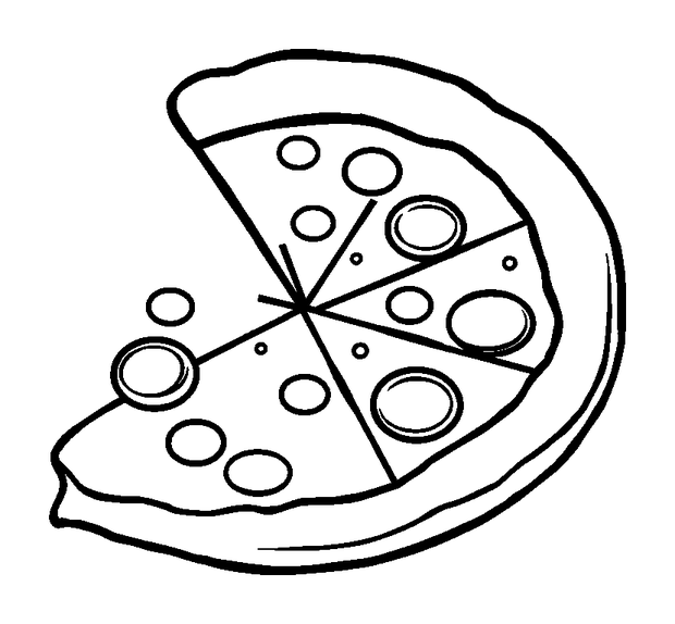 Pizza colouring page — free printable for kids