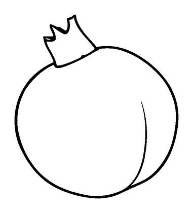 Pomegranate Colouring Page (Toddler, Bold & Easy)