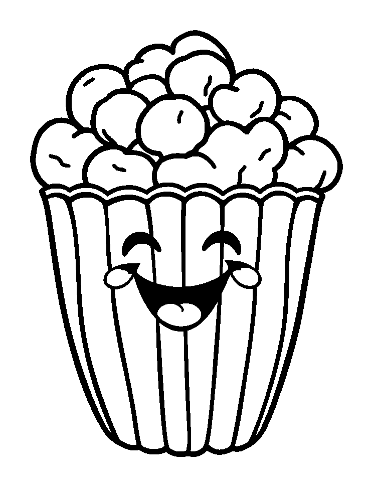 Popcorn colouring page — free printable for kids