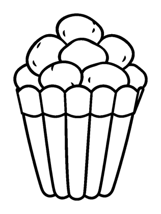 Popcorn Colouring Page (Kids, Bold & Easy)