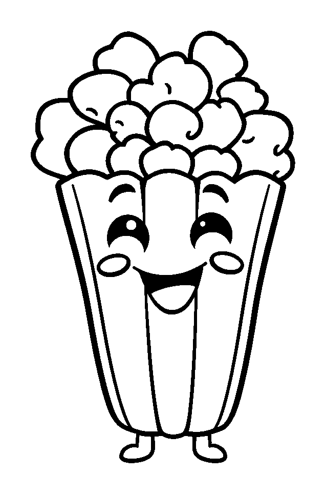 Popcorn colouring page — free printable for kids