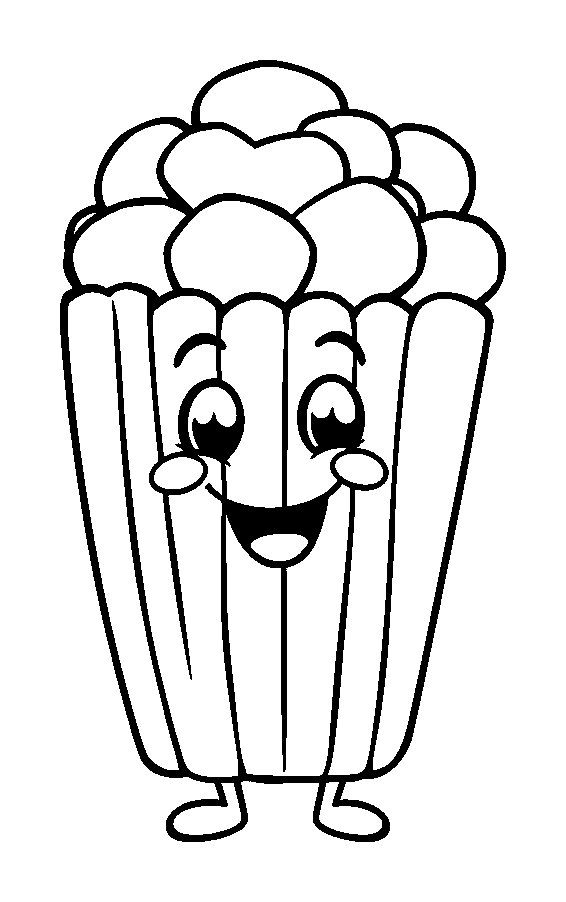 Popcorn colouring page — free printable for toddlers