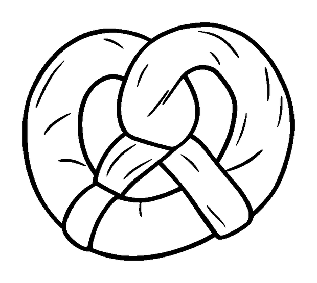 Pretzel Twist colouring page — free printable for kids