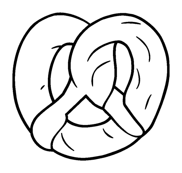 Pretzel Twist colouring page — free printable for toddlers