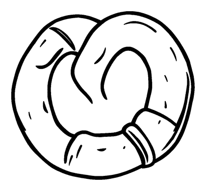 Pretzel Colouring Page (Kids, Standard)