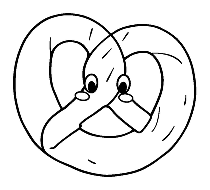 Pretzel Colouring Page (Toddler, Bold & Easy)