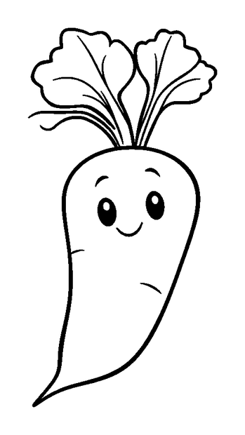Radish colouring page — free printable for kids