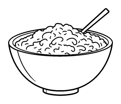 Rice Bowl Colouring Page (Kids, Standard)