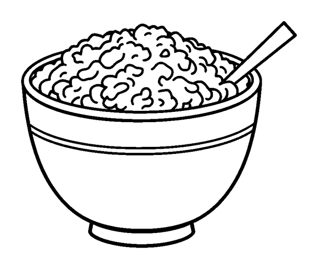 Rice Bowl colouring page — free printable for toddlers