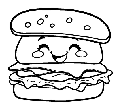 Sandwich Colouring Page (Kids, Standard)
