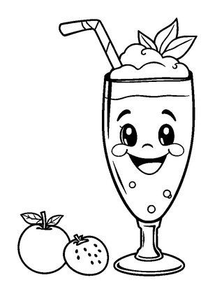 Smoothie Colouring Page (Kids, Bold & Easy)