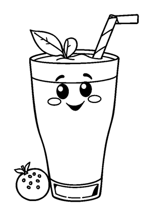 Smoothie Colouring Page (Toddler, Bold & Easy)