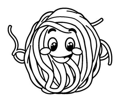 Spaghetti Colouring Page (Kids, Bold & Easy)