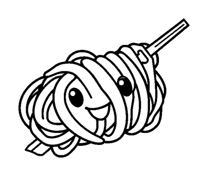Spaghetti Colouring Page (Kids, Bold & Easy)