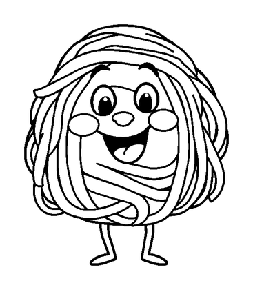 Spaghetti Colouring Page (Kids, Standard)