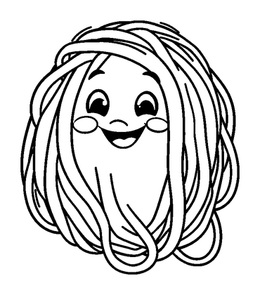 Spaghetti Colouring Page (Toddler, Bold & Easy)
