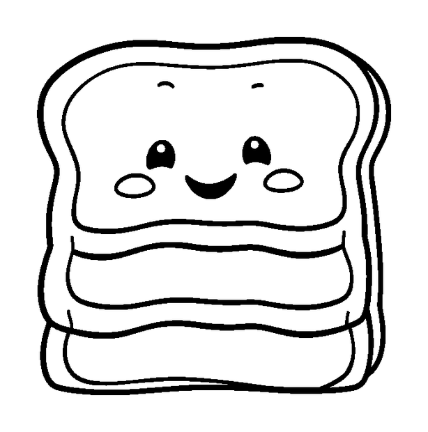 Stack Of Toast colouring page — free printable for kids
