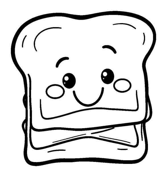 Stack Of Toast colouring page — free printable for toddlers