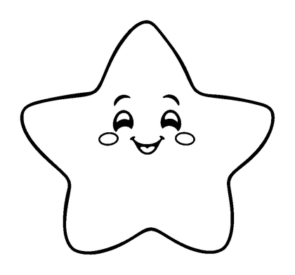 Star Fruit Colouring Page (Toddler, Bold & Easy)