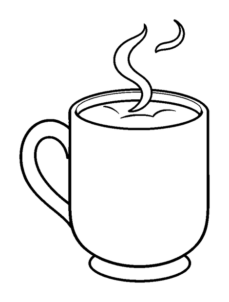 Steaming Hot Cocoa colouring page — free printable for kids