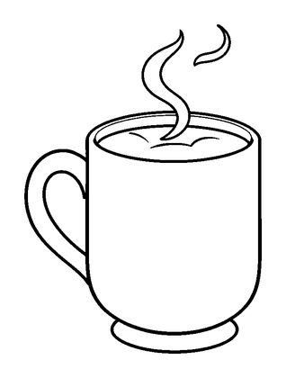 Steaming Hot Cocoa Colouring Page (Kids, Bold & Easy)