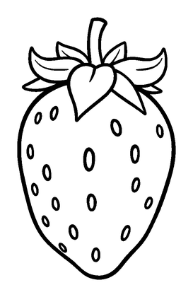 Strawberry Colouring Page (Kids, Bold & Easy)