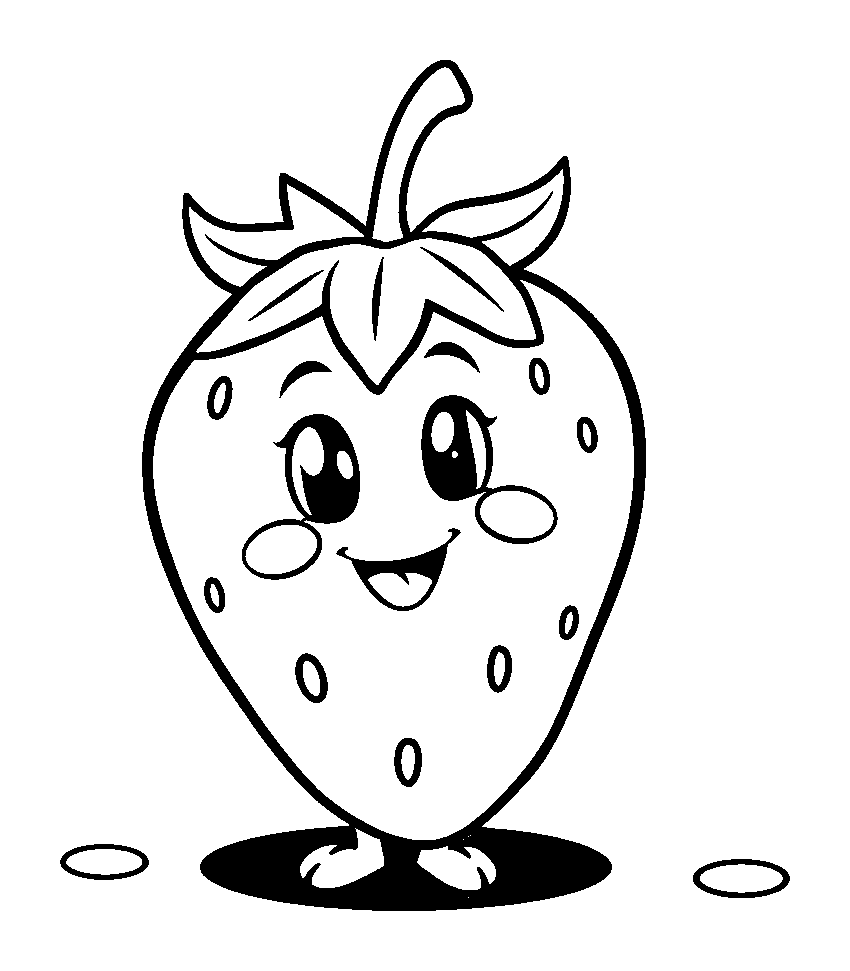 Strawberry colouring page — free printable for kids