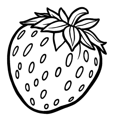 Strawberry Colouring Page (Kids, Standard)