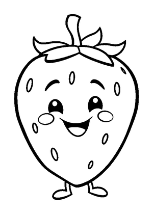 Strawberry Colouring Page (Toddler, Bold & Easy)