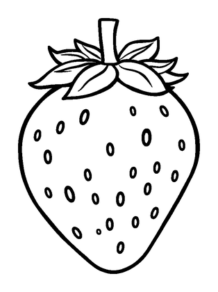 Strawberry Colouring Page (Toddler, Bold & Easy)