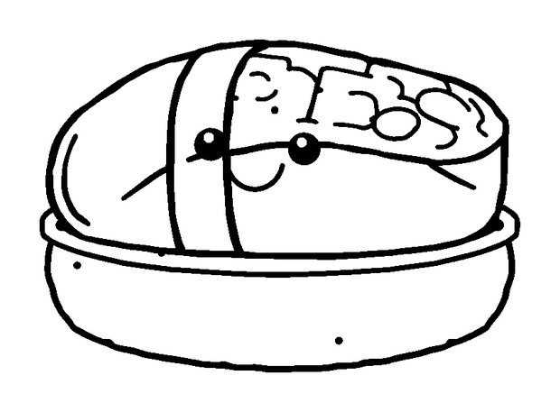 Sushi Platter colouring page — free printable for toddlers