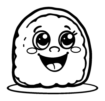 Sushi Colouring Page (Kids, Bold & Easy)