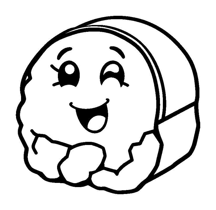 Sushi colouring page — free printable for toddlers