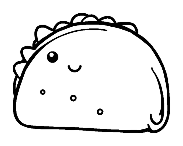 Taco colouring page — free printable for kids