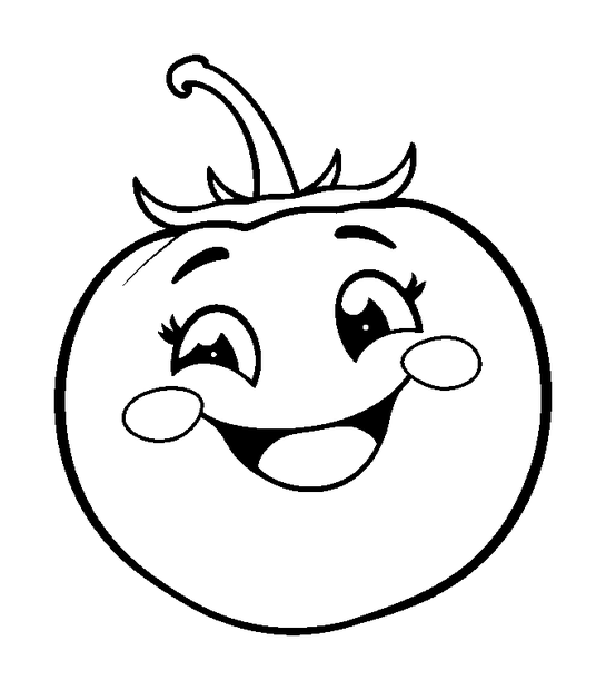 Tomato colouring page — free printable for kids