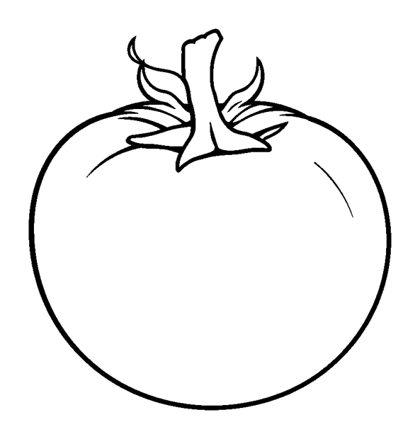 Tomato colouring page — free printable for kids