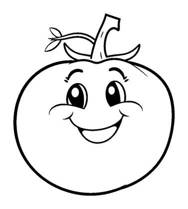 Tomato Colouring Page (Toddler, Bold & Easy)
