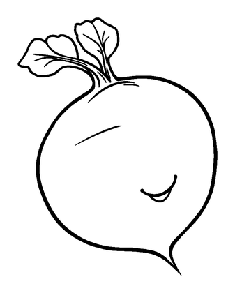 Turnip Colouring Page (Kids, Bold & Easy)