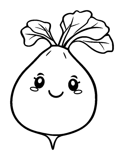 Turnip colouring page — free printable for kids