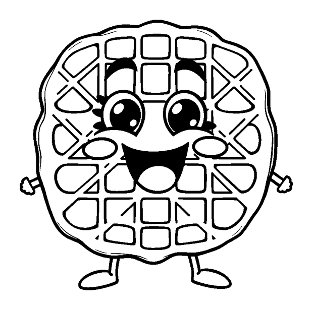 Waffle colouring page — free printable for kids