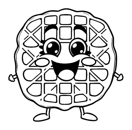 Waffle Colouring Page (Kids, Bold & Easy)
