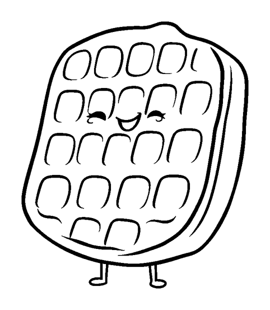 Waffle colouring page — free printable for kids