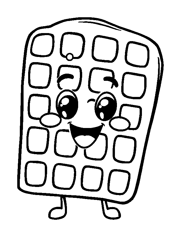 Waffle colouring page — free printable for kids