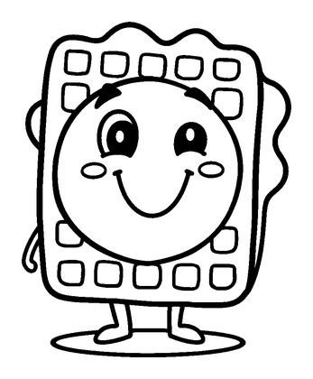 Waffle Colouring Page (Toddler, Bold & Easy)