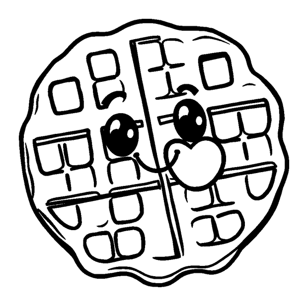 Waffle colouring page — free printable for toddlers