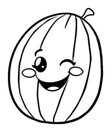 Watermelon Colouring Page (Kids, Standard)