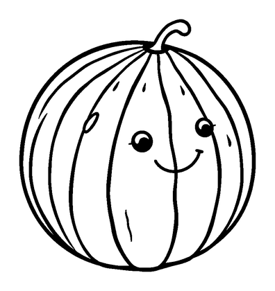 Watermelon Colouring Page (Toddler, Bold & Easy)